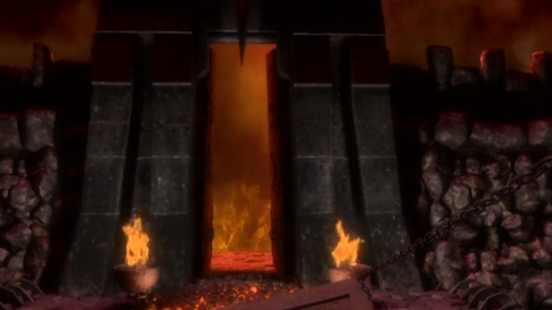 The Gates of Grethor, as they appeared in Star Trek: Voyager’s “Barge of the Dead.”